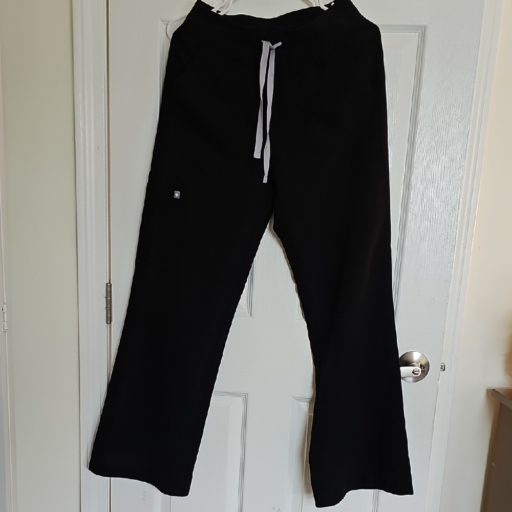 Figs Technical Collection Black Wide Leg Fig Pants Size Small